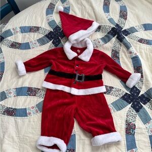 Red Santa Claus Baby Outfit with Hat